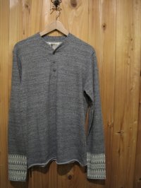 スペシャルSALE！！\13440→￥5900 ！ BIAS バイアス 袖ジャガードプリント　カットソー　CHARCOAL