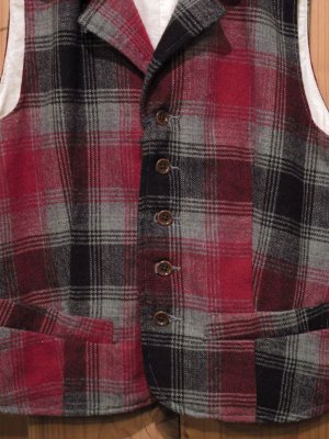 画像4: スペシャルSALE！\１４７００→\６９００ ！  La rosa de la fabrica wool check vest RED