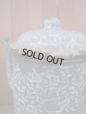画像6: VINTAGE ビンテージ enamel pot ホーロー ポット 琺瑯 グレー