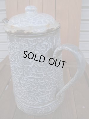 画像2: VINTAGE ビンテージ enamel pot ホーロー ポット 琺瑯 グレー
