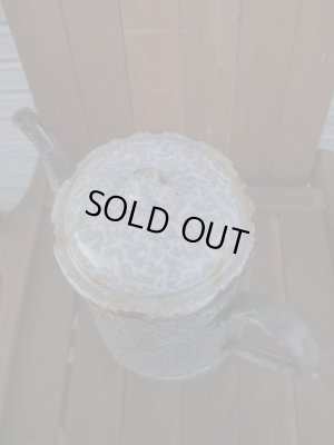 画像4: VINTAGE ビンテージ enamel pot ホーロー ポット 琺瑯 グレー