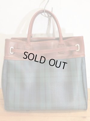 画像4: RALPH LAUREN ラルフローレン レザー×PVC ハンドバッグ ブラックウォッチ