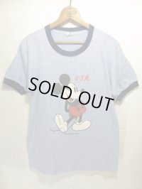 80s Vintage MICKEY ビンテージ ミッキー リンガー Tシャツ ディズニー