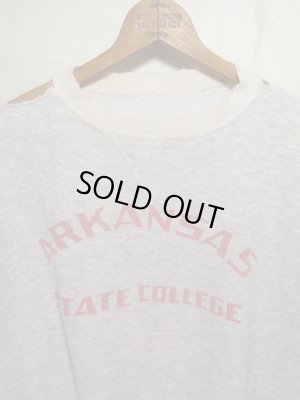 画像2: USA 50s Vintage ARKANSAS ビンテージ カットオフ ２トーン 前Ｖ 染込み ダメージ スウェット