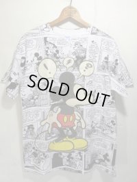 USA製 80s Vintage MICKEY ビンテージ 総柄 コミカライズ ミッキー Tシャツ ディズニー