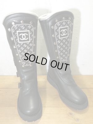 画像1: 美品！ CHANEL シャネル バイカー ブーツ ココマーク デカココ BOOT