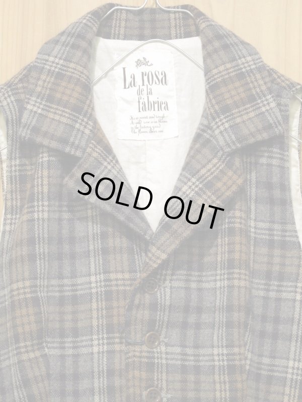 画像3: スペシャルSALE！！\１４７００→\６９００ ！ La rosa de la fabrica wool check vest GRAY