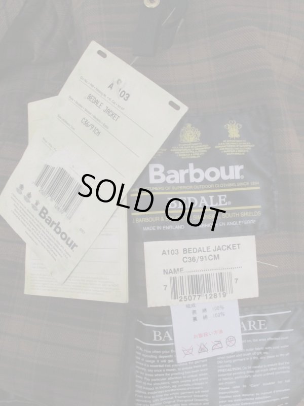 画像5: 送料無料！Barbour バブアー BEDALE ビデイル DEADSTOCK SIZEC36/91 コゲチャ