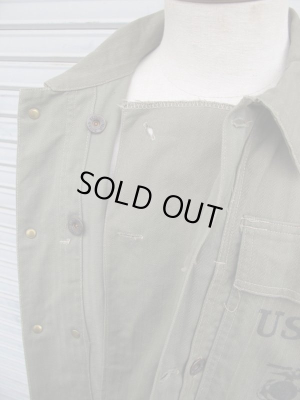 画像9: 送料無料！アメリカ軍実物40's Vintage USMC H.B.T ヘリンボーン ジャケット