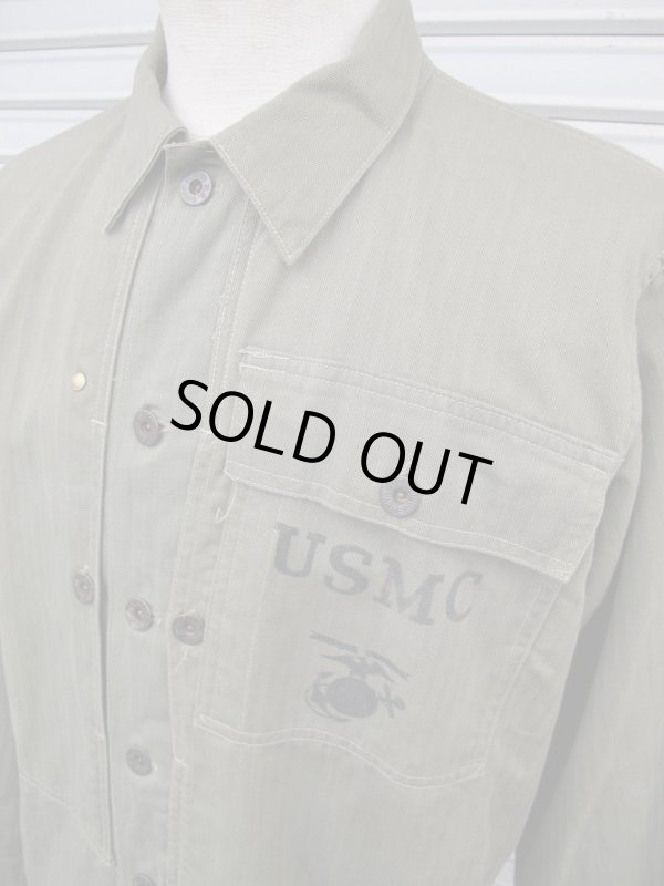 画像2: 送料無料！アメリカ軍実物40's Vintage USMC H.B.T ヘリンボーン ジャケット