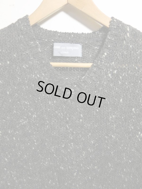 画像2: COMME des GARCONS HOMME ウール ネップミックス Ｖネックニット AD1997