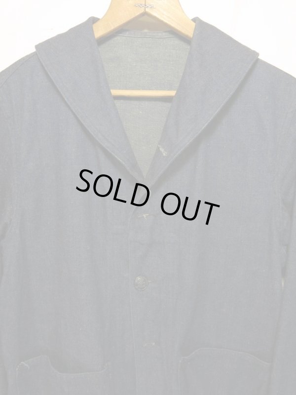 画像2: 40s Vintage US NAVY ビンテージ 米海軍 ショールカラー デニム カバーオール