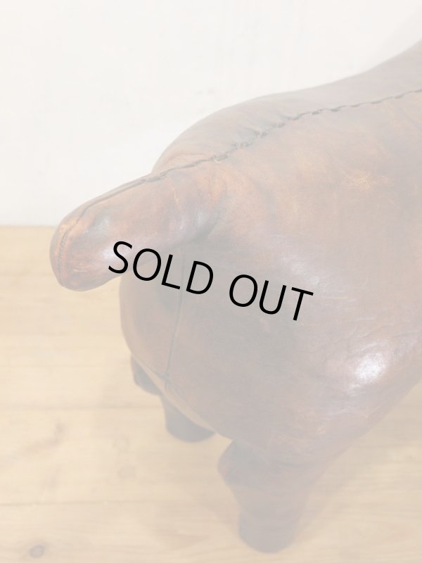 画像9: VINTAGE ビンテージ OMERSA オマーサ レザー スツール ボクサー？ナポリタンマスティフ？