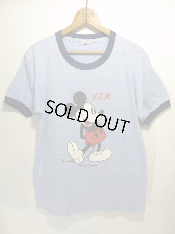 画像1: 80s Vintage MICKEY ビンテージ ミッキー リンガー Tシャツ ディズニー