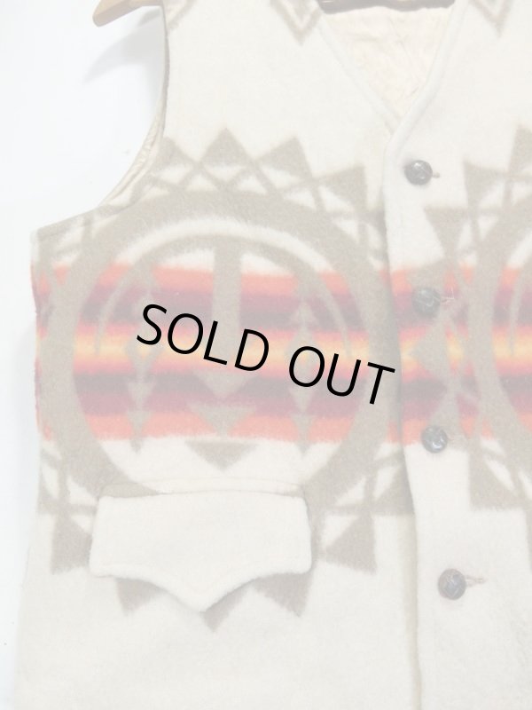 画像2: 80s Pendeleton ペンドルトン ネイティブ柄 ウールブランケット ベスト