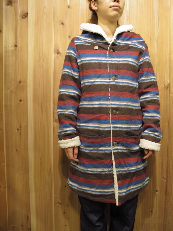 画像: SALE！！\29400→\23520！La rosa de la fabrica ranch hood coat  brown × blue