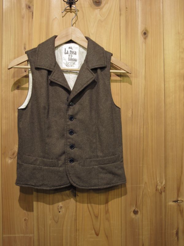 画像: スペシャルSALE！！\１４７００→\６９００ ！ La rosa de la fabrica wool check vest GRAY