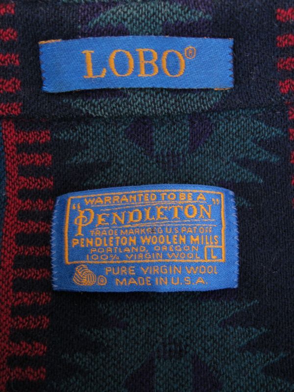 画像: USA製 70's PENDLETON ペンドルトン LOBO ネイティブ柄 シャツ 