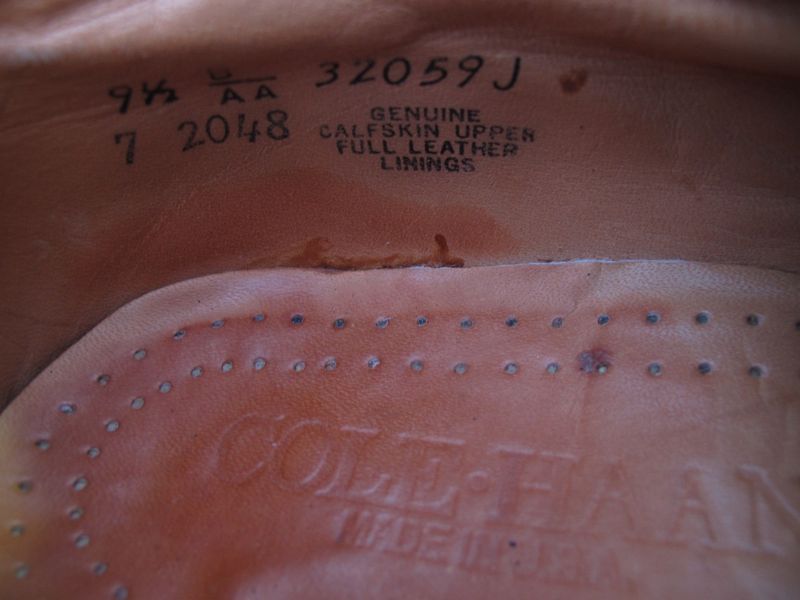 画像: SALE！ \7900→\6300！USA製 COLEHAAN コールハーン CALFSKIN カーフ 内羽プレーン ドレスシューズ